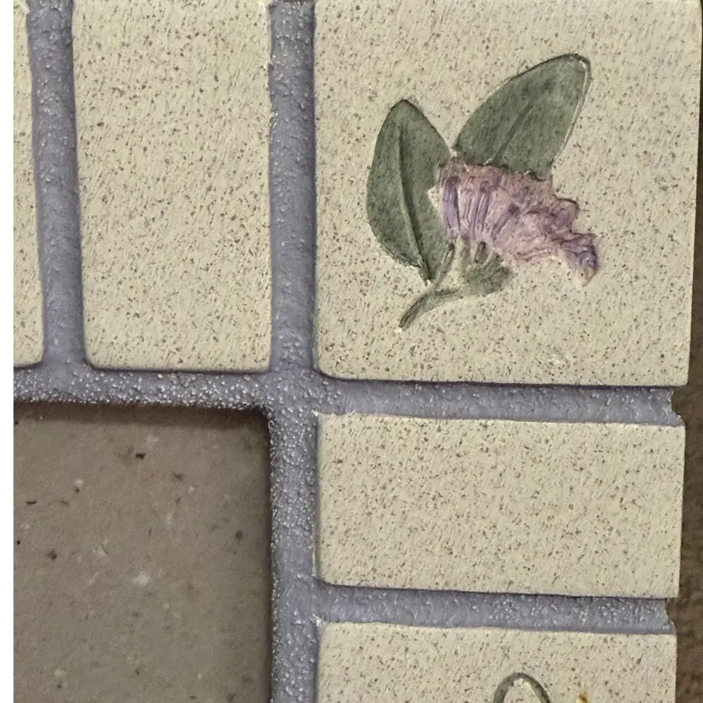 Hand Painted Flower Garden Tile Photo Picture Frame by Malden Int'l 5 x 7 Photo